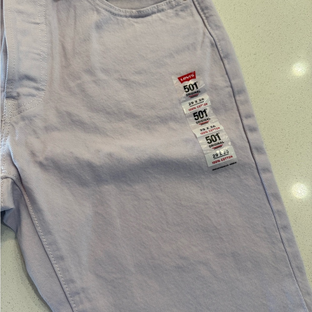 NWT Levi's Women’s Light Purple 501 Original Straight Leg Jeans  29x26 - Picture 6 of 12